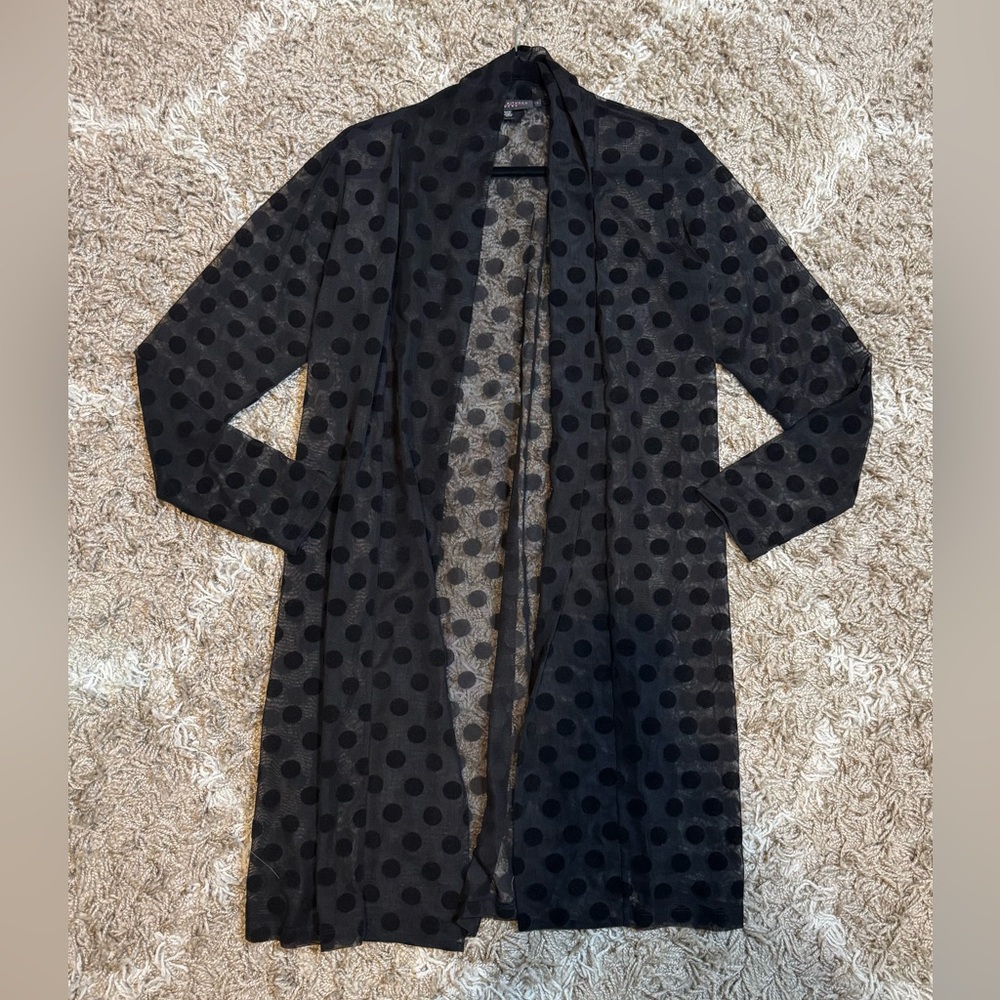 Robert Kitchen Sheer Black Polka Dot Mesh Jacket size Large - Picture 12 of 12